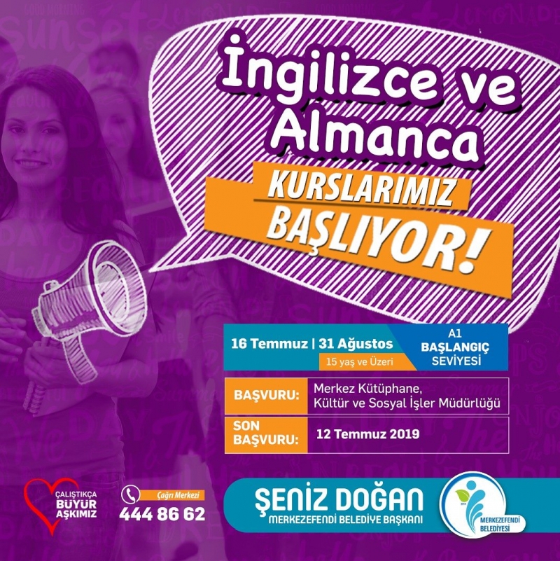 MERKEZEFENDİ’DE İNGİLİZCE VE ALMANCA KURSLARI BAŞLIYOR