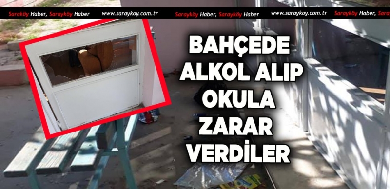 OKULUN BAHÇESİNE DE OKULA DA BÜYÜK ZARAR VERDİLER 
