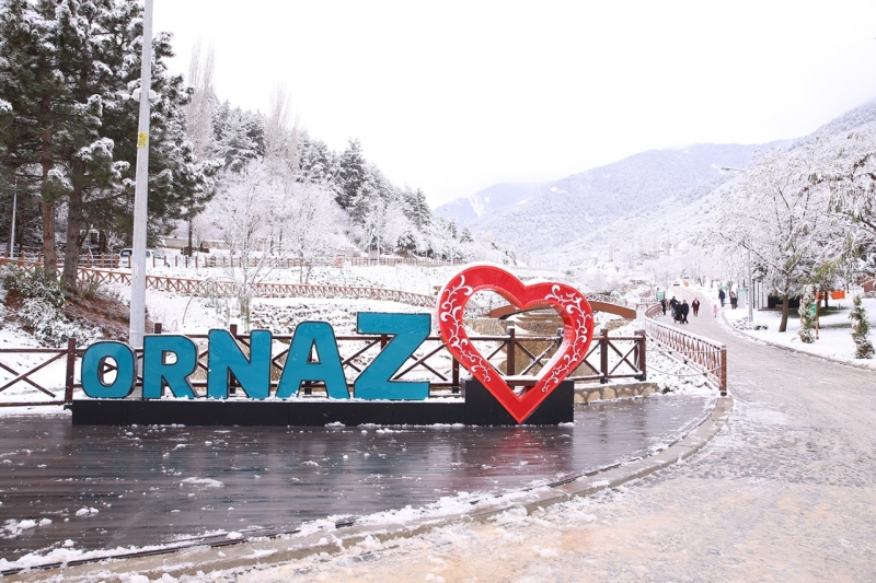 ORNAZ VADİSİ’NDE KAR MANZARASI BÜYÜLEDİ