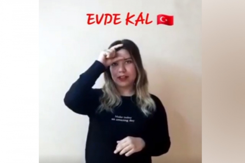 PAÜ Öğrencileri İşaret Diliyle #EvdeKal Dedi