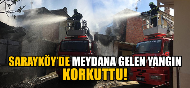 Sarayköy'de meydana gelen yangın korkuttu!