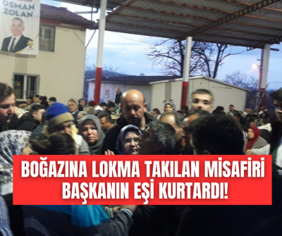 Denizli'de İftar yemeğinde boğazına lokma takılan misafiri belediye başkanının eşi kurtardı!