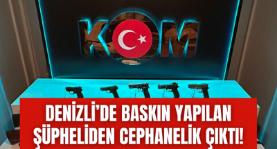 Denizli'de operasyon düzenlenen  şüphelimin evi cephanelik gibi çıktı! 