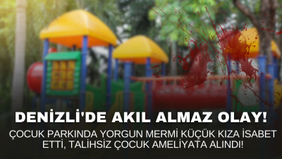 Denizli'de yaşanan olay pes dedirtti! Çocuk parkında yorgun mermi dehşeti! Küçük kız kanlar içinde kaldı!