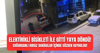 Misafirliğe gitti elektrikli bisikletinden oldu! Hırsızın rahat tavrı pes dedirtti!