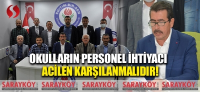 Okulların personel ihtiyacı acil olarak karşılanmalıdır!