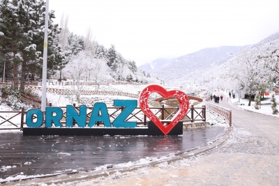 ORNAZ VADİSİ’NDE KAR MANZARASI BÜYÜLEDİ