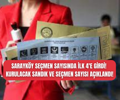 Sarayköy seçmen sayısında ilk 4'te! 88 sandık, 24 bine yakın seçmen! 