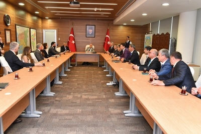 Türk Alman Kooperatifleri İşbirliği Çerçevesinde İlimize Gelen Heyet Valimiz Hasan Karahan’ı Ziyaret Etti