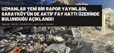 Uzmanlar yeni bir rapor yayınladı, Sarayköy'ün de aktif fay hattı üzerinde bulunduğu açıklandı!